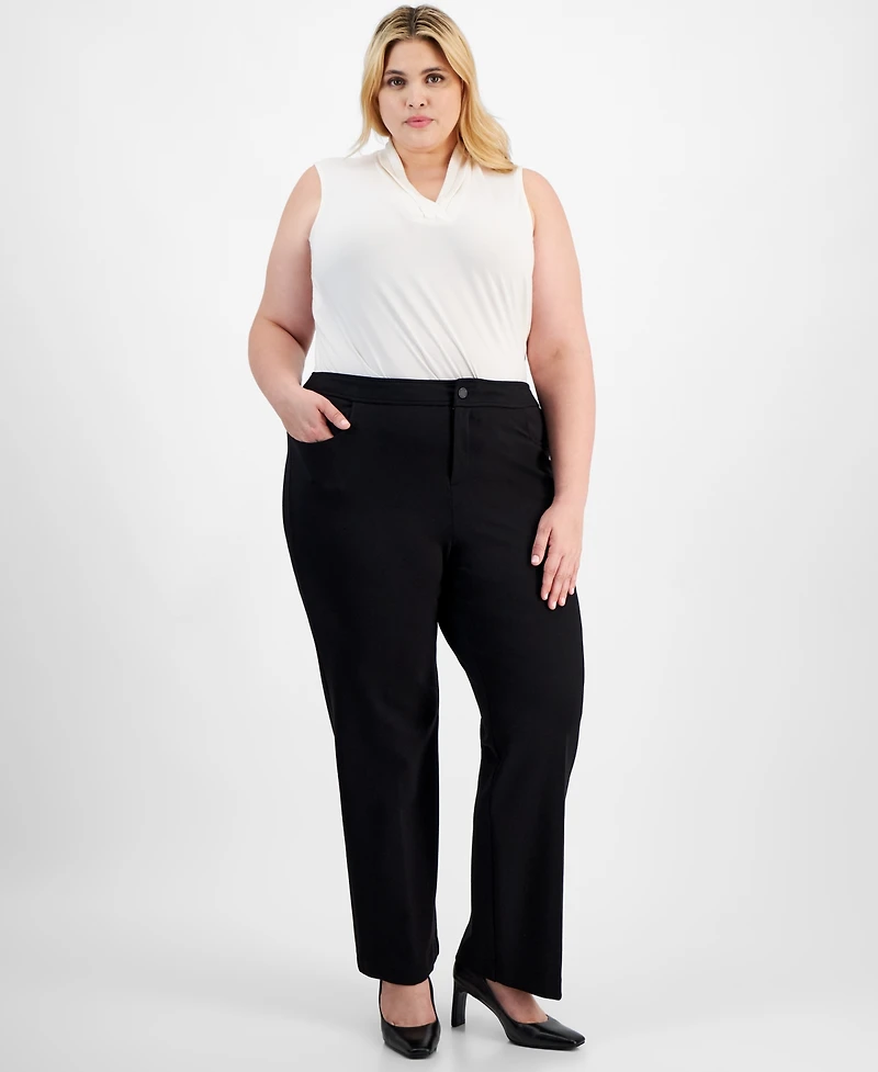 Anne Klein Plus Wide-Leg Trousers