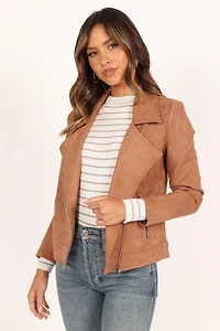 Petal and Pup Womens Spencer Faux Suede Moto Jacket