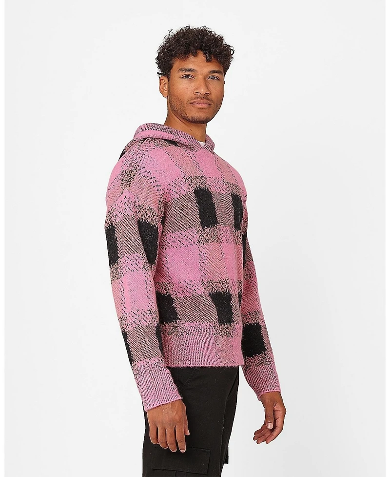 Xxiii Men's Dalas Plaid Sweater Hoodie