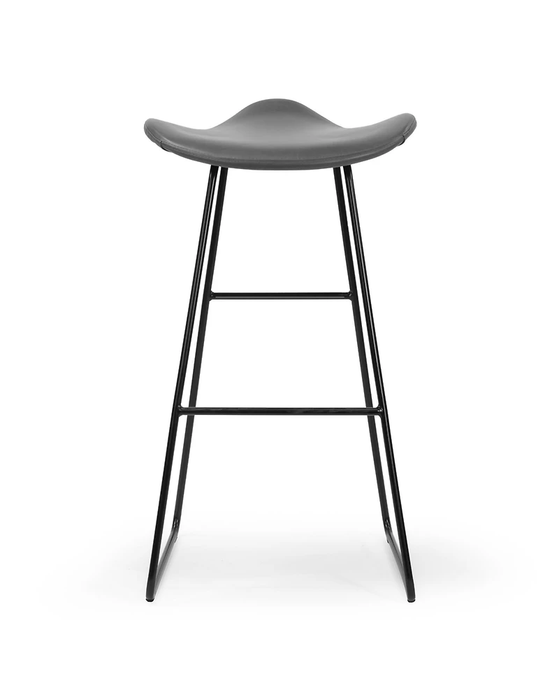 Glamour Home 29.5" Aoi Polyester, Metal Barstool, Set of 2