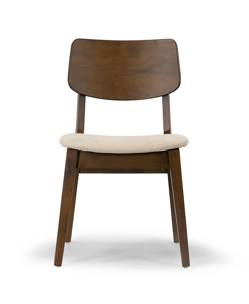 Glamour Home 32.28" Astin Rubberwood, Fabric Dining Chair, Set of 2