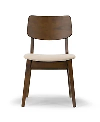 Glamour Home 32.28" Astin Rubberwood, Fabric Dining Chair, Set of 2