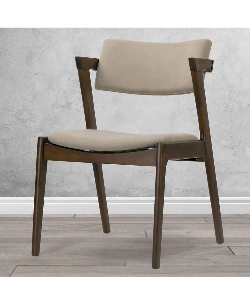 Glamour Home 31.3" Auden Rubberwood, Fabric Dining Chair, Set of 2