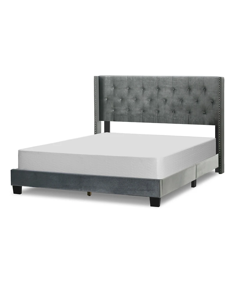 Glamour Home 47" Asali Fabric, Rubberwood Twin Bed