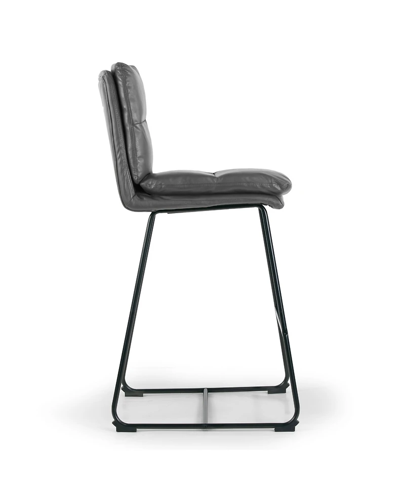 Glamour Home 30" Aulani Iron, Polyester Barstool, Set of 2