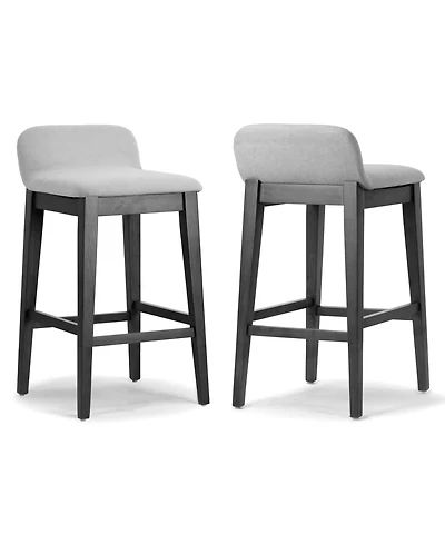 Glamour Home 28.9" Atia Rubberwood, Fabric Counter Height Stool