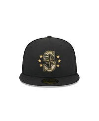 New Era Men's Black Seattle Mariners 2024 Armed Forces Day On-Field 59FIFTY Fitted Hat