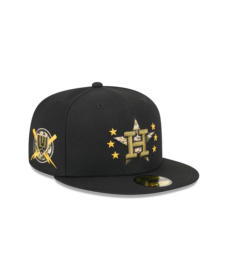 New Era Men's Black Houston Astros 2024 Armed Forces Day On-Field 59FIFTY Fitted Hat