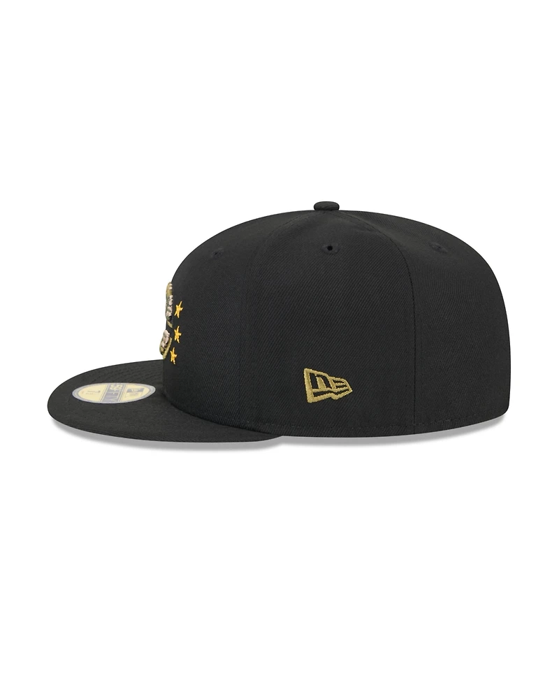 New Era Men's Black Cincinnati Reds 2024 Armed Forces Day On-Field 59FIFTY Fitted Hat