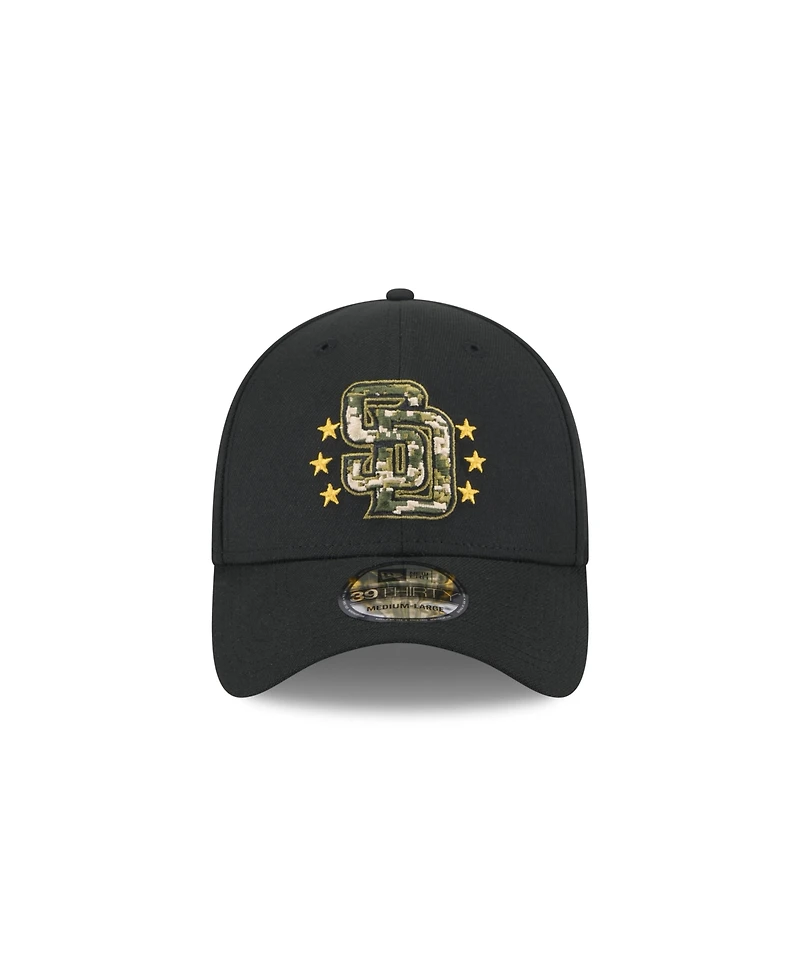 New Era Men's Black San Diego Padres 2024 Armed Forces Day 39THIRTY Flex Hat