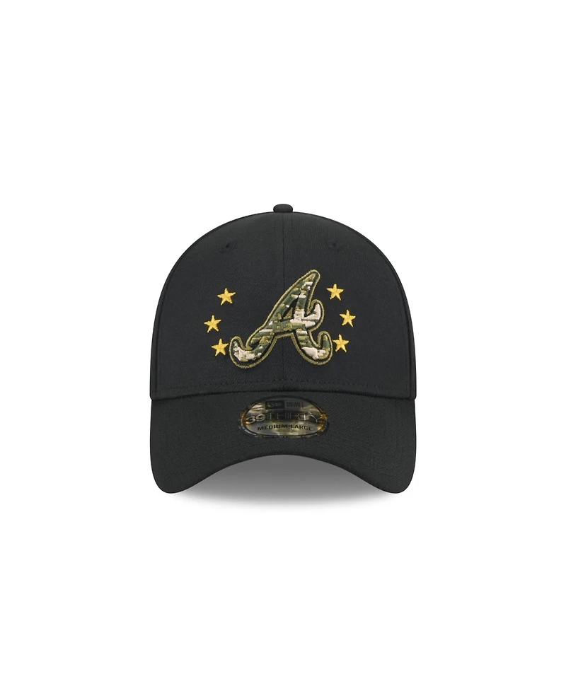 New Era Men's Black Atlanta Braves 2024 Armed Forces Day 39THIRTY Flex Hat
