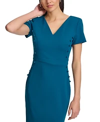 Calvin Klein Women's Short-Sleeve V-Neck Sheath Dress