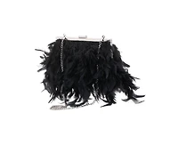 Nina All Over Feather Frame Clutch