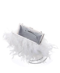 Nina All Over Feather Frame Clutch