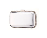 Nina Metallic Minaudiere with Cystal Adorned Edge