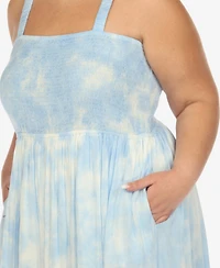 White Mark Plus Smocked Ruffle Maxi Dress