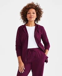 Style Co Womens Zip Front Hooded Sweatshirt Pp 4x Created For Macys
