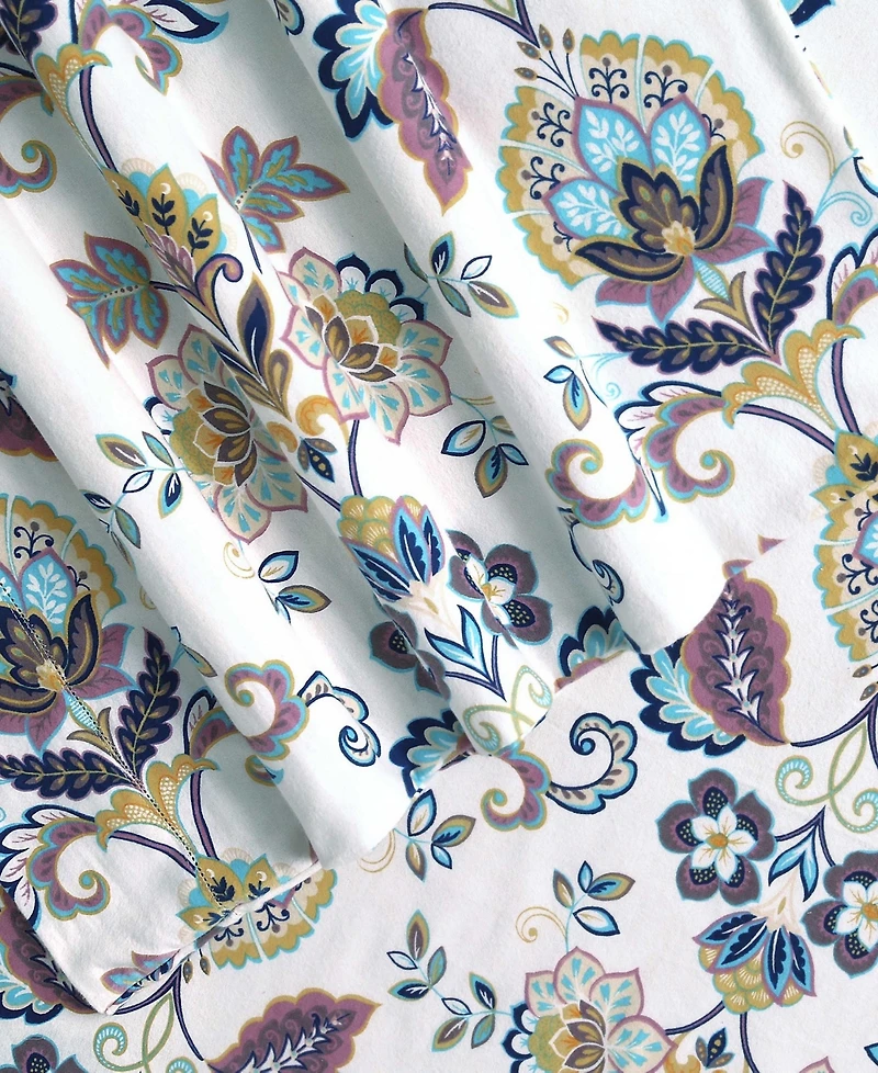 Tribeca Living Abstract Paisley Printed Extra Deep Pocket Flannel Sheet Set