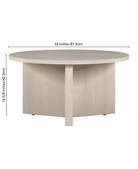 Hudson & Canal Anders 32" Wide Round Coffee Table in Alder White