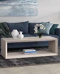 Hudson & Canal Osmond 58" Wide Rectangular Coffee Table in Alder White
