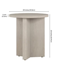 Hudson & Canal Anders 20" Wide Round Side Table in Alder White