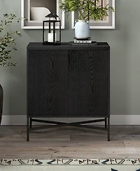 Hudson & Canal Brighton 28" Wide Rectangular Accent Cabinet in Black Grain