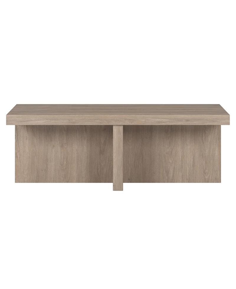 Hudson & Canal Elna 44" Wide Rectangular Coffee Table in Antiqued Gray Oak