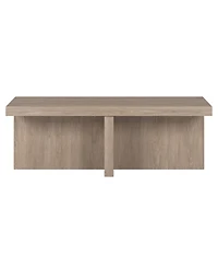 Hudson & Canal Elna 44" Wide Rectangular Coffee Table in Antiqued Gray Oak