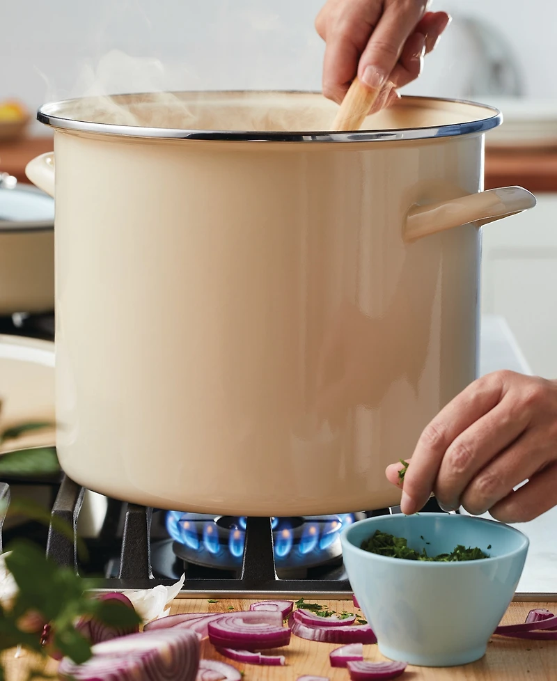 Rachael Ray Enamel on Steel 12-Qt. Covered Stockpot