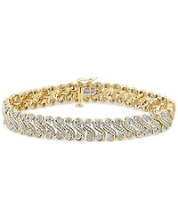 Diamond S Link Statement Bracelet (1 ct. t.w.) in Gold-Plated Sterling Silver