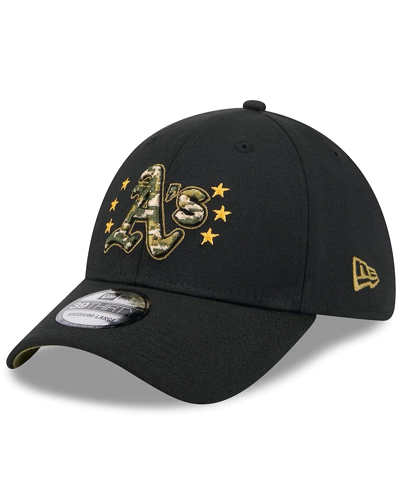New Era Men's Black Oakland Athletics 2024 Armed Forces Day 39THIRTY Flex Hat