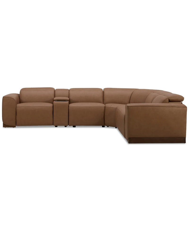 Lovro -Pc. Leather Sectional with 2 Power Motion Chairs & 1 Console