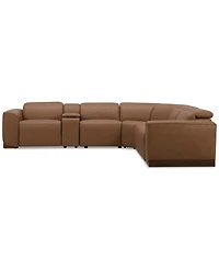Lovro -Pc. Leather Sectional with 2 Power Motion Chairs & 1 Console