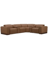 Lovro 6-Pc. Leather Sectional with 2 Power Motion Chairs & Consoles, Created for Macy's