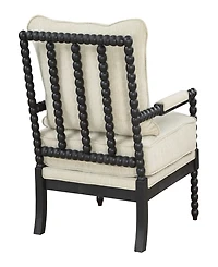 Office Star Eliza Brown Spindle Chair with Linen Fabric