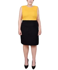 Ny Collection Plus 3/4 Sleeve Textured Knit 2 Piece Dress Set