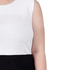 Ny Collection Plus 3/4 Sleeve Textured Knit 2 Piece Dress Set