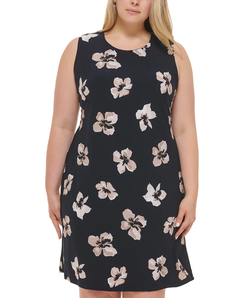 Tommy Hilfiger Plus Printed Sleeveless Jersey Dress