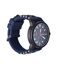 Ed Hardy Men's Navy Silicone Strap Watch 48mm