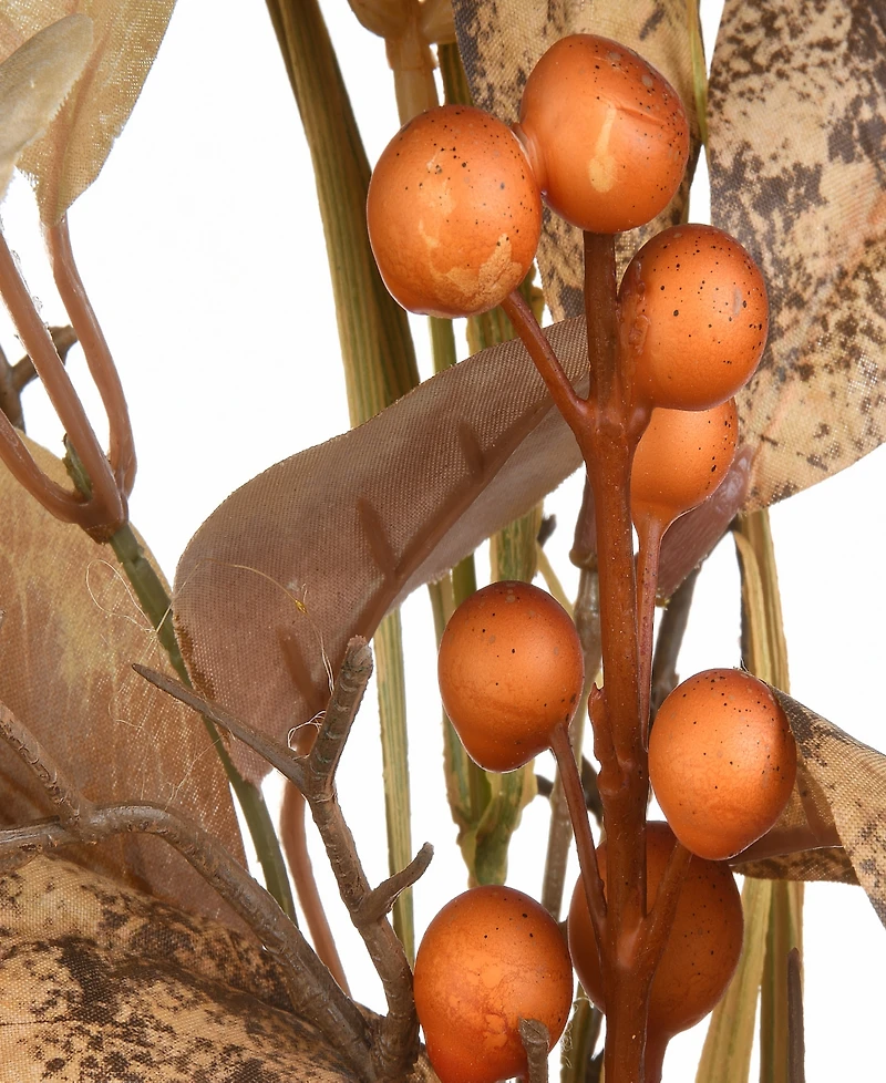 National Tree Company 28" Artificial Autumn Bouquet, Set of Two, Decorated with Gourds, Berry Clusters, Pinecones, Assorted Leaves, Autumn Collection