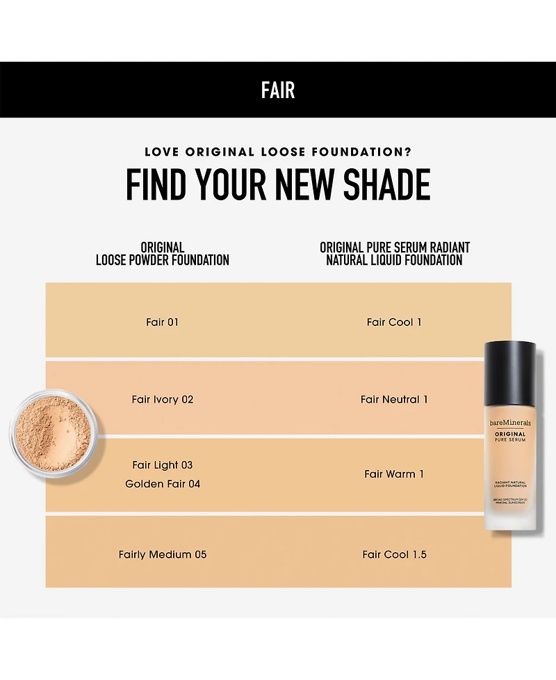 bareMinerals Original Pure Serum Radiant Liquid Foundation Spf 20