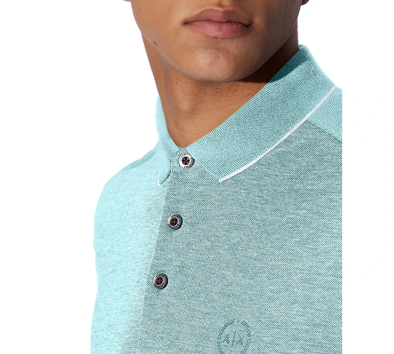 A|X Armani Exchange Men's Slim Fit Two-Tone Short-Sleeve Logo Polo Shirt