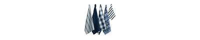 Design Imports Assorted Pattern, Kitchen Collection, Dishtowels Dishcloth, Marine Blue, 5 Piece