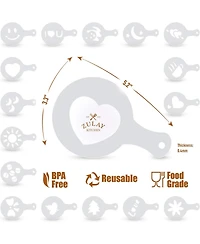 Plastic Stencils for Latte Art 16-Pc.