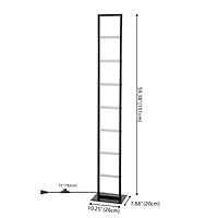 Jonathan Y Ivan 59.3" Minimalist Modern Iron Ladder Dimmable Integrated Led Floor Lamp, Black