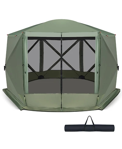 1.5 X 11.5 Ft 6-Sided Pop-up Screen House Tent With 2 Wind Panels for Camping