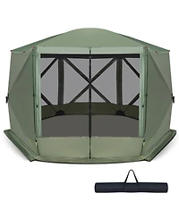 1.5 X 11.5 Ft 6-Sided Pop-up Screen House Tent With 2 Wind Panels for Camping