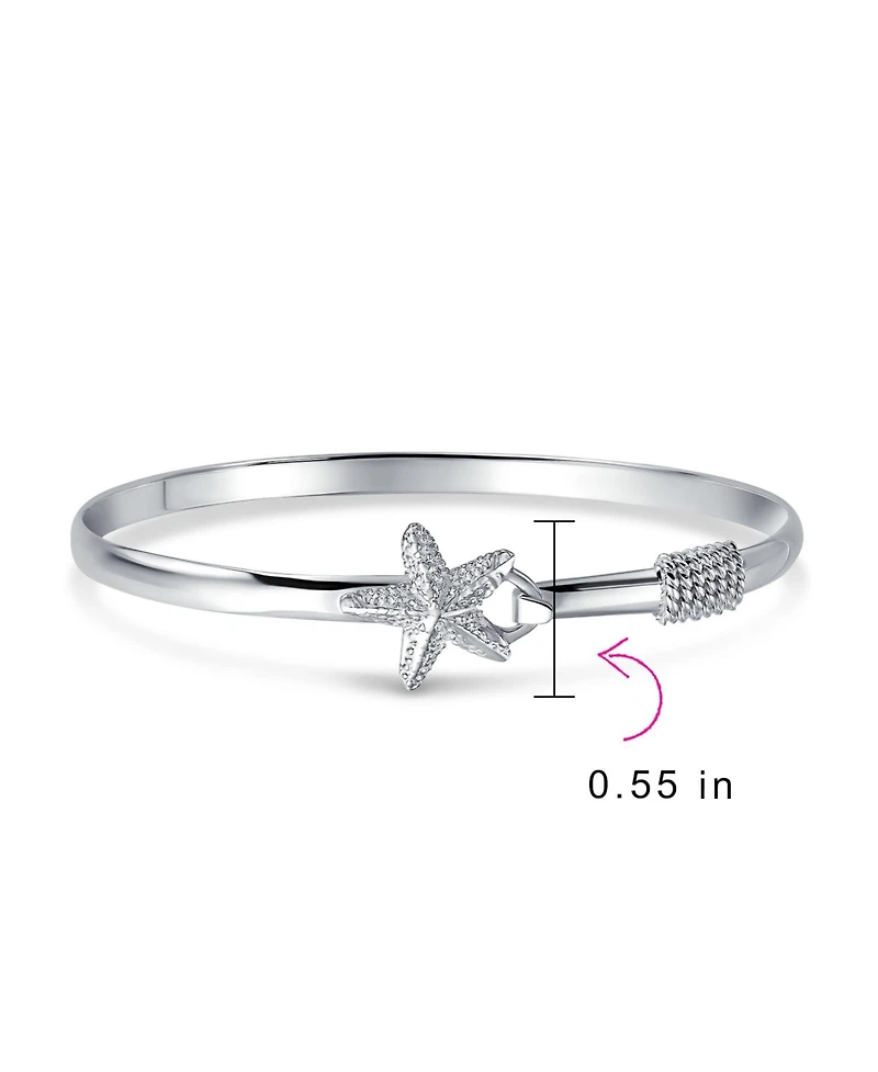 Bling Jewelry Nautical Starfish Tropical Beach Bangle Bracelet Sterling Silver Eye Hook Clasp