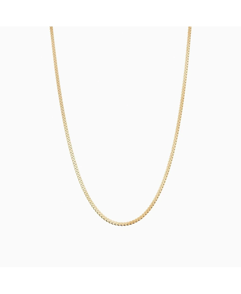 Sterling Silver 18k Gold Plated Cleopatra Flat Chain Necklace