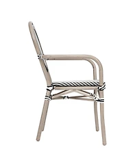 Merrick Lane Mael Set Of Four Stacking Thonet Bistro Style Chair With Arms, Textilene Seat